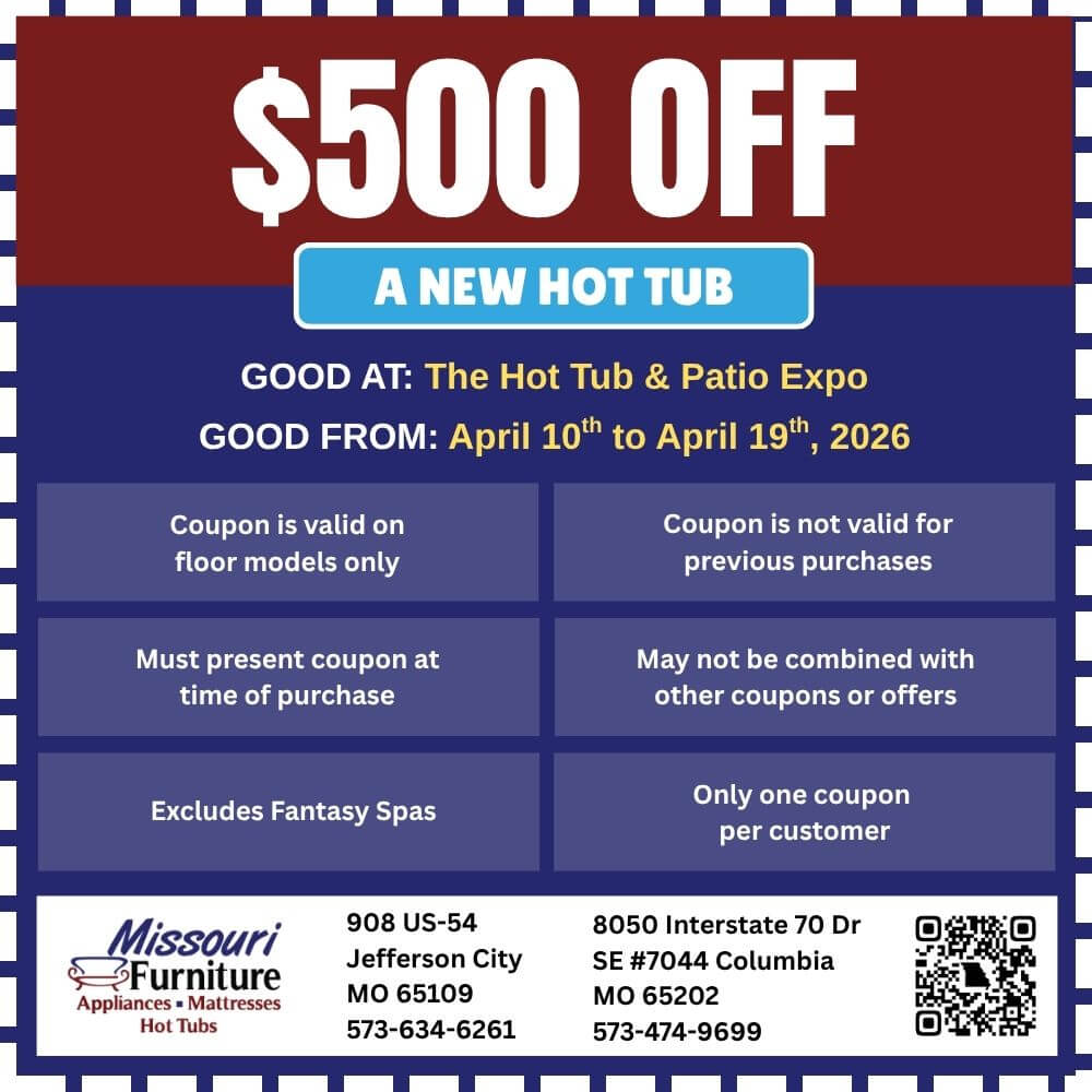 Hot Tub Expo Coupon - Jefferson City and Columbia showrooms